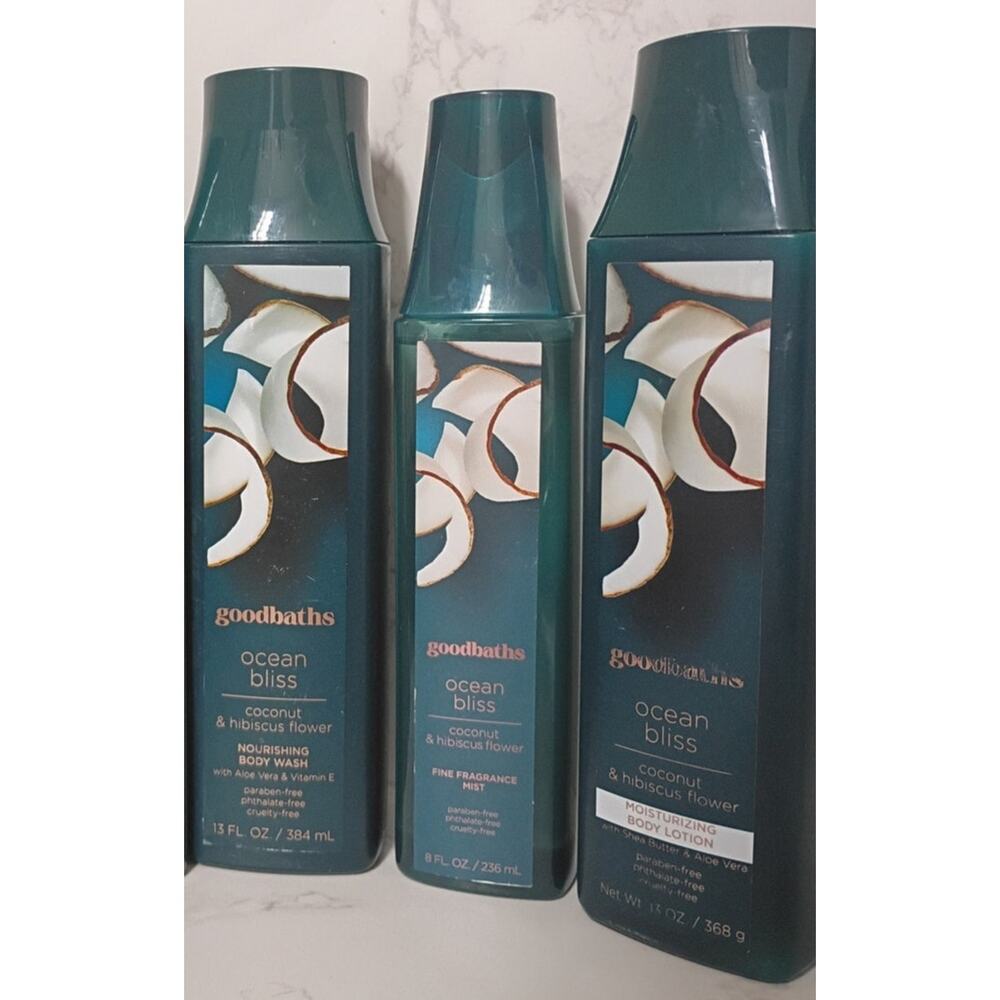 GOOD BATHS Ocean Bliss Coconut & Hibiscus Flower Bundle - NEW